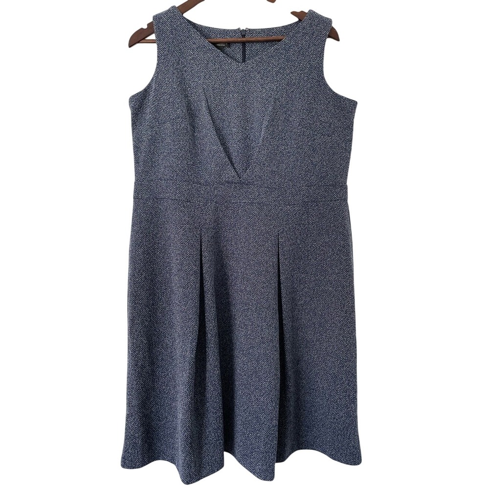 Talbots Woman Petites XP 12WP Dress Navy Tweed Dark Academia Preppy NWT $139
